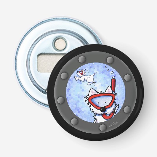 Snorkel Westies Porthole flesopener Button Flesopener (Voorkant)