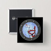Snorkel Westies Porthole Vierkante Button 5,1 Cm (Voorkant /achterkant)