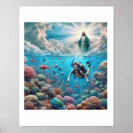 Snorkelaar vindt een hemelse plek poster