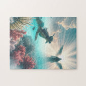 Snorkelaar ziet een engel legpuzzel (Horizontaal)