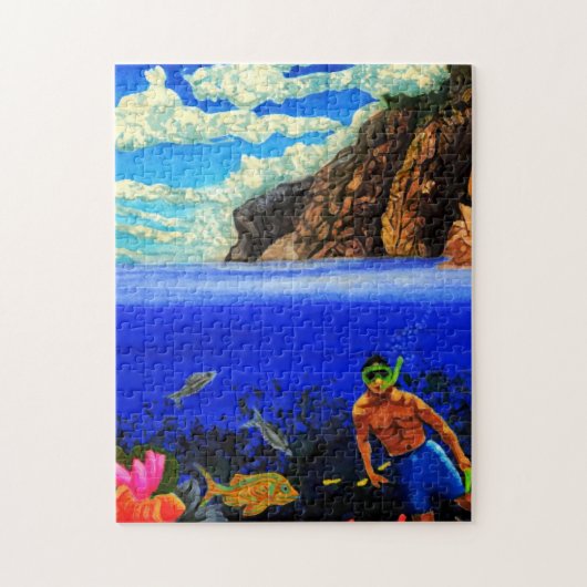 Snorkelen bij Black Rock Legpuzzel (Verticaal)