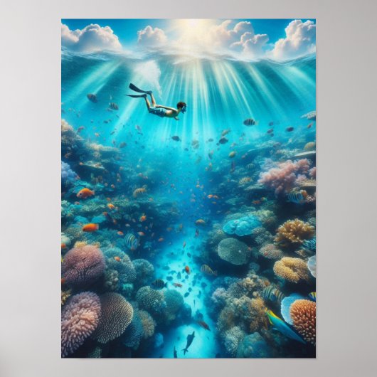 Snorkelen bij een koraalrif poster (Voorkant)