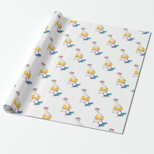 Snorkelen Canada Gans in Flippers en Zwemring Cadeaupapier