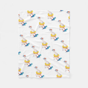 Snorkelen Canada Gans in Flippers en Zwemring Fleece Deken