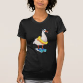 Snorkelen Canada Gans in Flippers en Zwemring T-shirt (Voorkant)