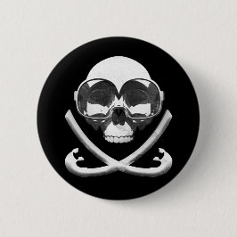 Snorkelen en Scuba Diving Pirate Skull Flag Ronde Button 5,7 Cm