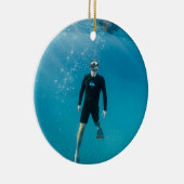 Snorkelen gepersonaliseerde foto keramisch ornament (Rechts)