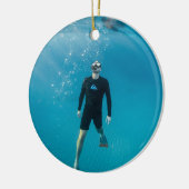 Snorkelen gepersonaliseerde foto keramisch ornament (Links)