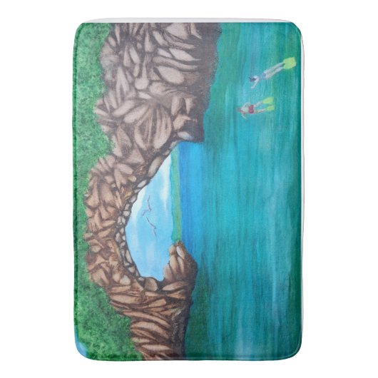 Snorkelen in het paradijs badmat (Voorkant Verticaal)