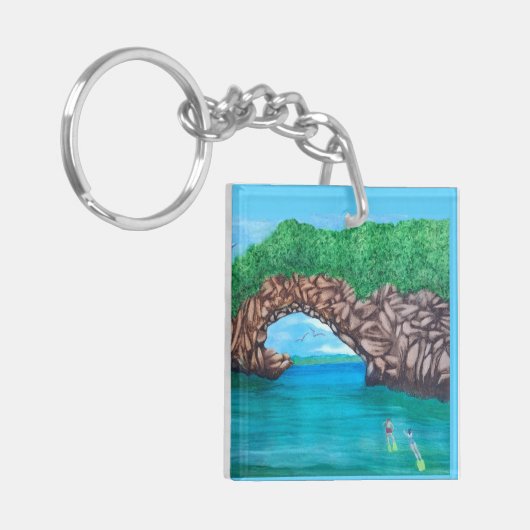 Snorkelen in het paradijs sleutelhanger (Voorkant Links)