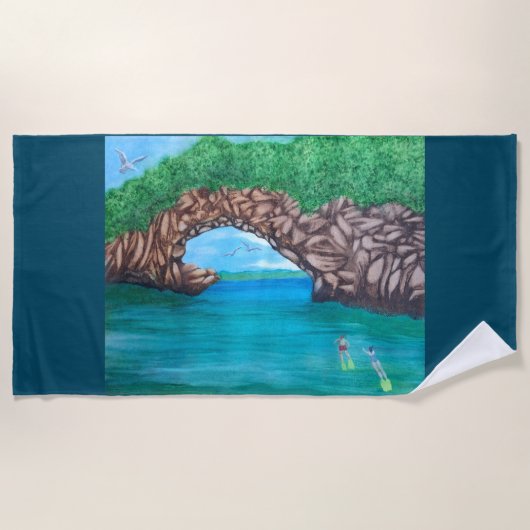 Snorkelen in het paradijs strandlaken (Voorkant)