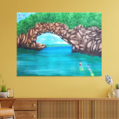 Snorkelen in het Paradijs Uitgerekt Canvas Print (Insitu (Woonkamer))