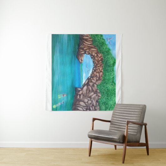 Snorkelen in het Paradise Tapestry Wandkleed (In Situ (horizontaal))