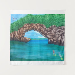 Snorkelen in het Paradise Tapestry Wandkleed