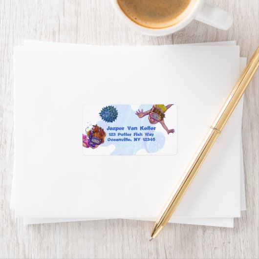 Snorkelen Kinder adreslabel Etiket (Insitu)