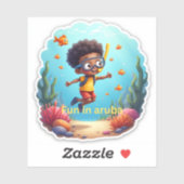 Snorkelen leuk in aruba sticker (Vel)