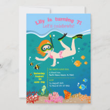 Snorkelen met tropische vis meisje verjaardagsfees