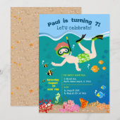 Snorkelen met tropische vissen jongens verjaardags kaart (Voorkant / Achterkant)