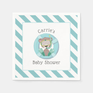 Snorkelen Teddy Bear Boy Baby shower Servet