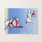 Snorkelen Westies KiniArt Puzzel (Horizontaal)