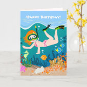 Snorkelend meisje onder het zee kaart (Gele Bloem)