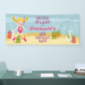 Snorkelend Meisje Strandfeest Spandoek (Beurs)