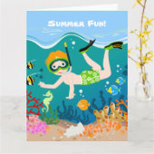 Snorkelende jongen onder het zee kaart (Gele Bloem)