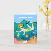 Snorkelende jongen onder het zee kaart (Gele Bloem)