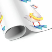 Snorkelende witte gans cadeaupapier (Rol Hoek)