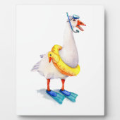 Snorkelende witte gans fotoplaat (Voorkant)