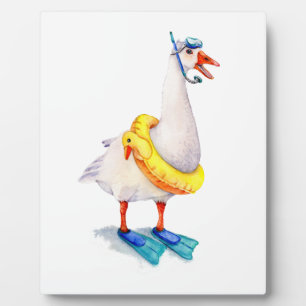 Snorkelende witte gans fotoplaat