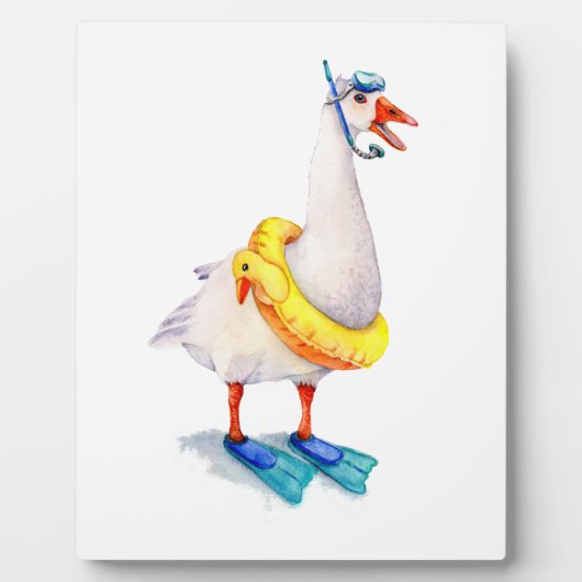 Snorkelende witte gans fotoplaat (Voorkant)