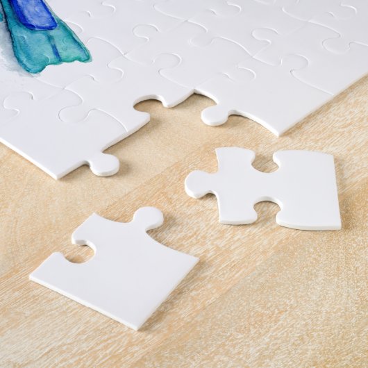 Snorkelende witte gans legpuzzel (Zijkant)