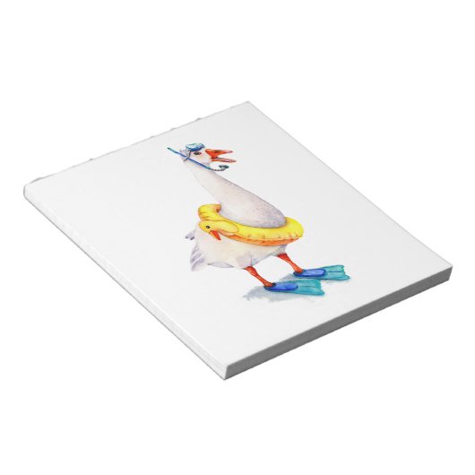 Snorkelende witte gans notitieblok (Schuin)