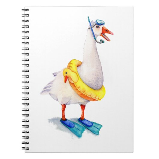 Snorkelende witte gans notitieboek (Voorkant)