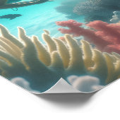 Snorkeler finds an angel in reef poster (Hoek)