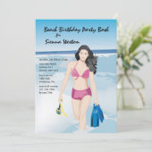 Snorkeler Meisje Uitnodiging (Staand voorkant)