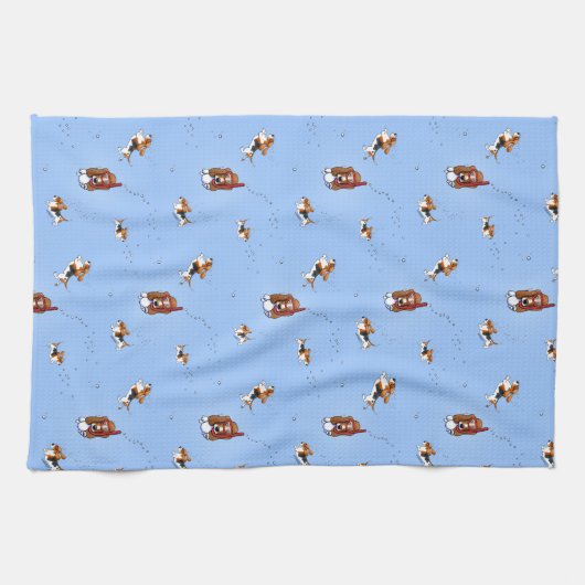 Snorkeling Basset Hounds Kitchen Towel Theedoek (Horizontaal)