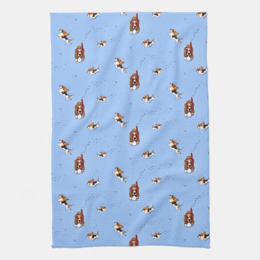 Snorkeling Basset Hounds Kitchen Towel Theedoek (Verticaal)