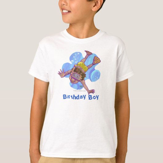 Snorkeling Birthday Boy Light T-Shirt (Voorkant)
