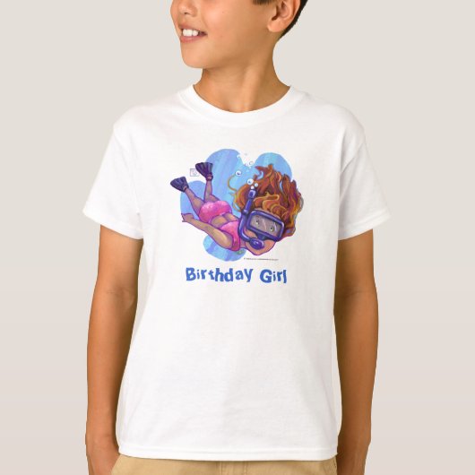 Snorkeling Birthday Girl Light T-Shirt (Voorkant)