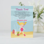 Snorkeling Girl Beach Party Bedankkaart (Staand voorkant)