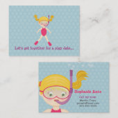 Snorkeling Girl Beach Party Contactkaartje (Voorkant / Achterkant)