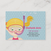 Snorkeling Girl Beach Party Contactkaartje (Achterkant)