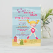 Snorkeling Girl Beach Party Kaart (Staand voorkant)