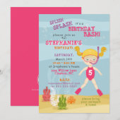 Snorkeling Girl Beach Party Kaart (Voorkant / Achterkant)