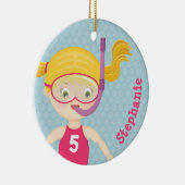 Snorkeling Girl Beach Party Keramisch Ornament (Rechts)