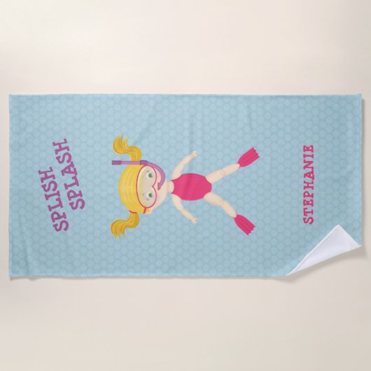 Snorkeling Girl Beach Party Strandlaken (Voorkant)