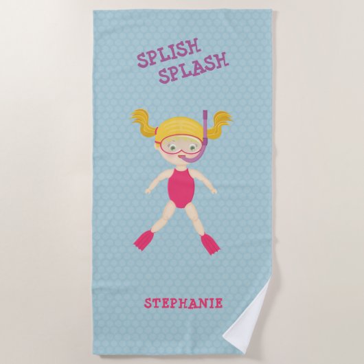 Snorkeling Girl Beach Party Strandlaken (Voorkant)