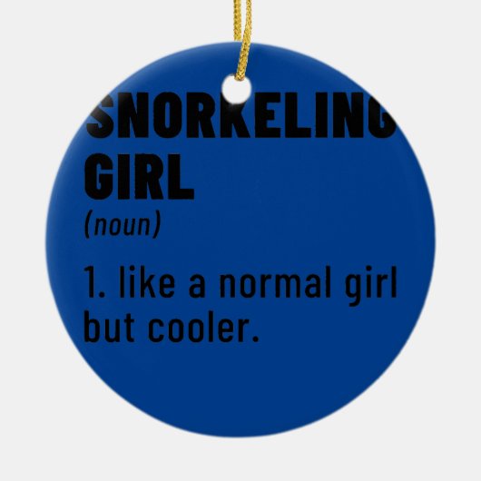 Snorkeling Girl Noun Definition Diver Scuba Keramisch Ornament (Voorkant)